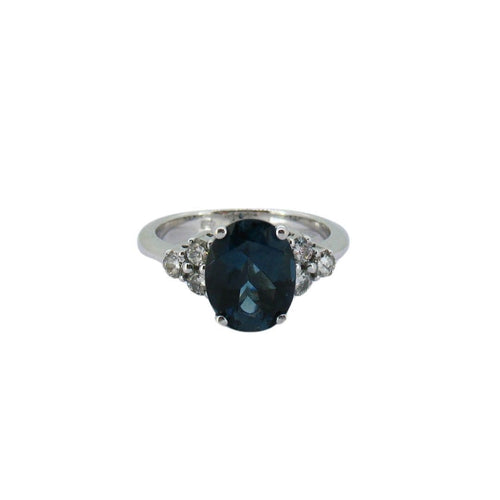 Bague BAGUE AVEC TOPAZE ET DIAMANTS 58 Facettes