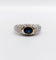 Bague 51 Bague jonc vintage or jaune 18k saphir naturel et pavé de diamant 58 Facettes A06171