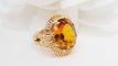 Bague 51.5 Bague vintage en or jaune et citrine ovale 58 Facettes 32615