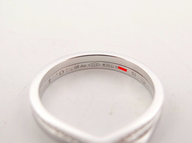 Bague 53 bague REPOSSI antifer 2 rangs raf2akwg00000 53 or blanc 18k diamants 58 Facettes 266114