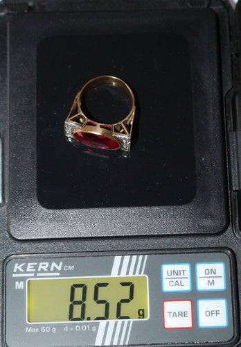 Bague 53.5 Bague Tank Or Jaune Et Platine, Saphir rose Verneuil Et Diamants 58 Facettes 581