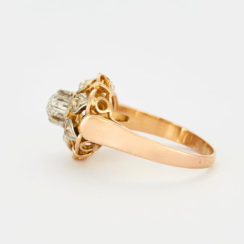 Bague 56 Bague motif floral sertie de diamants 58 Facettes 127207160538