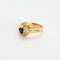 Bague 53 Bague or jaune, saphir et diamants 58 Facettes GU227