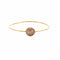 Bracelet Bracelet jonc rigide ouvrant or jaune et cabochon quartz rose 58 Facettes EVR2571