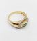 Bague 59 Bague tank style art deco or 18k émeraude calibrées et diamants taille brillants 58 Facettes A05364
