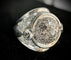 Bague 53 Bague dôme or blanc avec pavage de diamants 58 Facettes