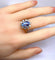 Bague 58 Bague marguerite or blanc, saphir et 10 diamants 58 Facettes AB502
