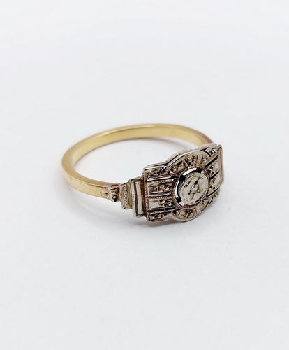 Bague 55 Bague art déco or jaune et diamant 58 Facettes A05705
