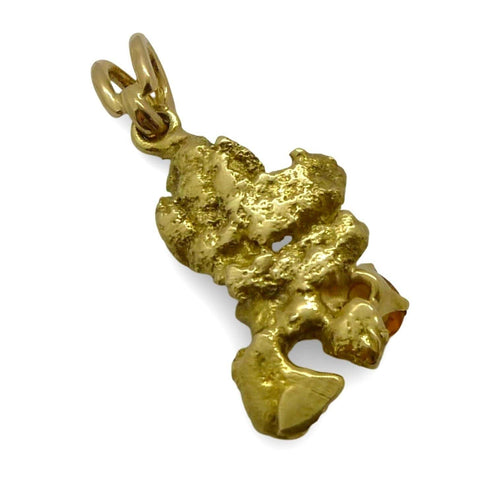 Pendentif Pendentif or jaune et grenat mandarin 58 Facettes 00013601