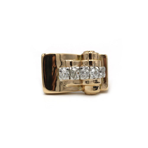 Bague 52 Bague Tank Or jaune, Platine & Diamants 58 Facettes 250105R