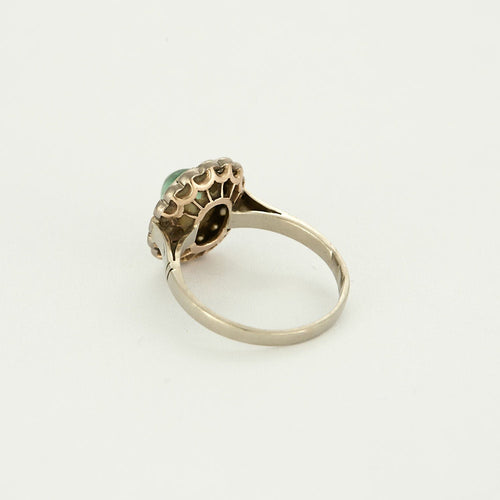 Bague  en or blanc, or jaune, émeraude et diamants