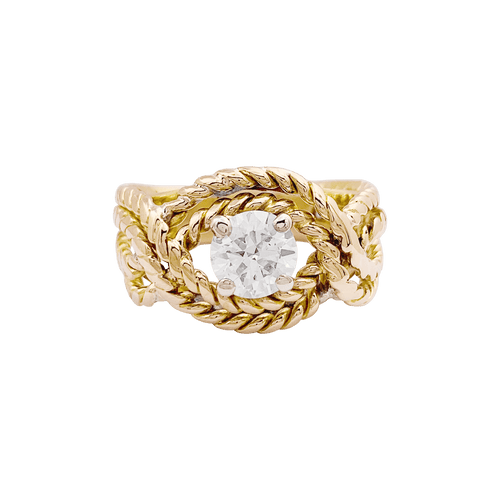 Bague 58 Bague fils d'or jaune et diamants. 58 Facettes 34510