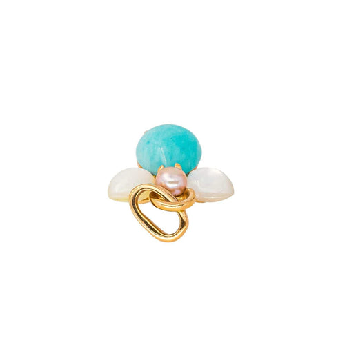 Pendentif Isabelle Langlois Pendentif   Or rose Amazonite, Nacre, Perle rose 58 Facettes 4521849CN