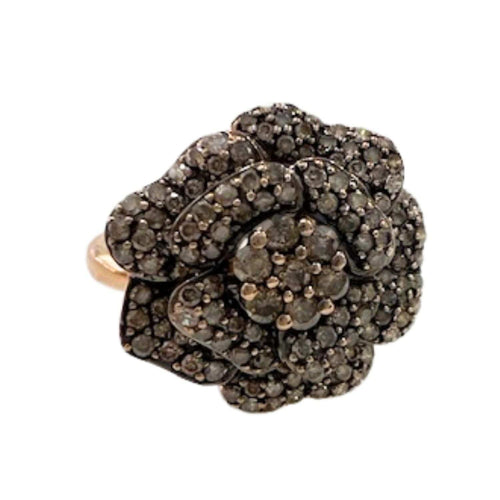 Bague 53 Bague design contemporaine en or et argent avec diamants 58 Facettes Q229B