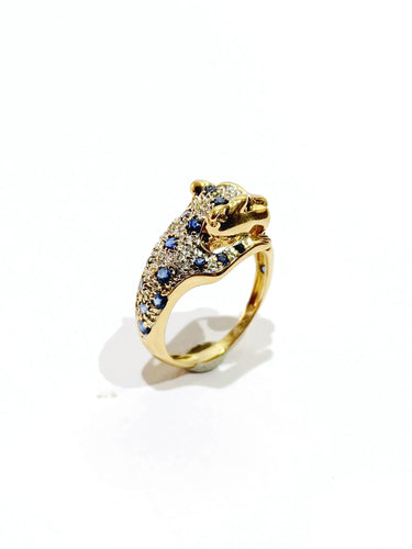 Bague 45 Bague Guépard diamants et saphirs 58 Facettes