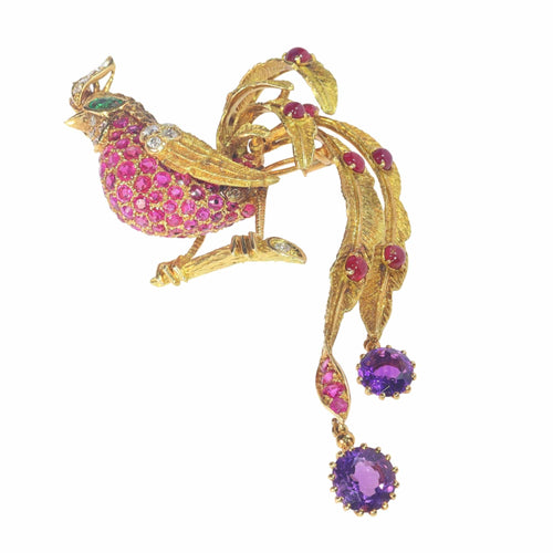 Broche Trésors Vintage : La Broche Oiseau Champagnat 58 Facettes 23129-0123