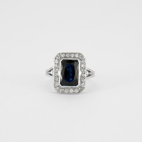 Bague 55 Bague Platine Saphir Diamants 58 Facettes 8477