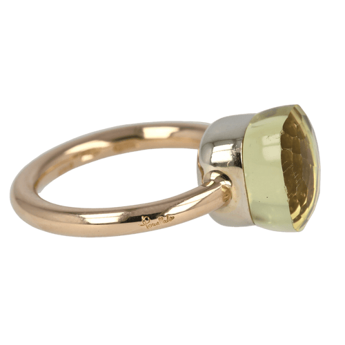 Bague 51 POMELLATO - bague Nudo or rose prasiolite 58 Facettes 4147