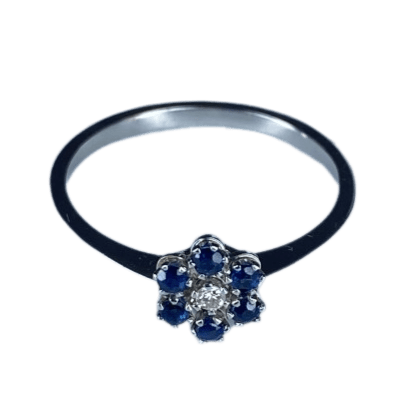 Bague Bague en or saphirs et diamants 58 Facettes