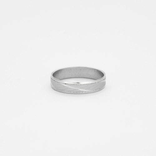Bague Alliance Plate 58 Facettes LP365