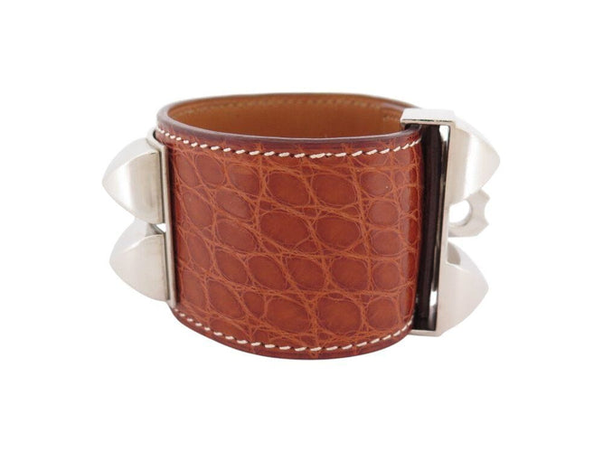 bracelet HERMES medor collier de chien cuir crocodile 16 a 19 cm 58 Facettes 266669