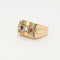 Bague 56 Bague Tank platine et or jaune avec diamants et rubis 58 Facettes GU16