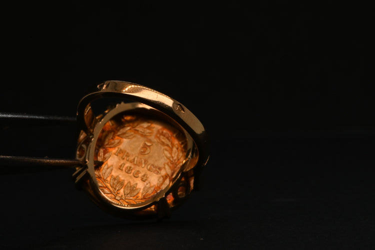 Bague 49 Bague Basée Sur Une Monnaie En Or Napoléon III 58 Facettes