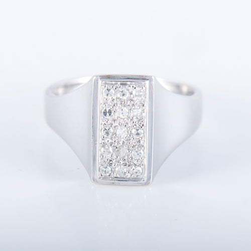 Bague 59 Bague Chevalière pavage Diamants 58 Facettes 8397
