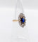Bague 47 Bague marquise antique or rose 18k saphir synthétique taille coussin et diamants taille roses (circa 1900) 58 Facettes A05612