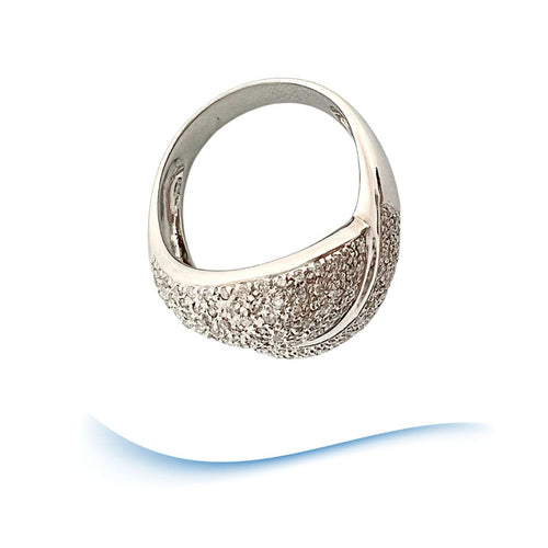 Bague 63.5 Bague or blanc, diamants total 2 carats 58 Facettes AA 1701