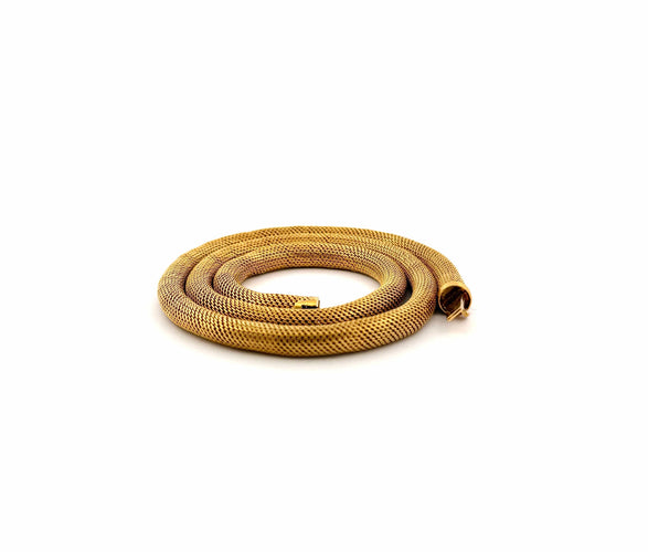Collier Collier vintage maille tubogas en or 18 carats 58 Facettes