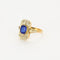 Bague 54 Bague style Art Déco or jaune et or blanc, saphir synthétique et diamants 58 Facettes GU213