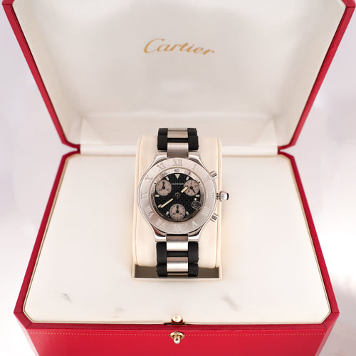 Montre Montre Cartier Must 21 Chronoscaph - Série noire 58 Facettes