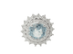 Bague 52.5 Bague entourage en or blanc et platine, Aigue marine et diamants 58 Facettes 33455