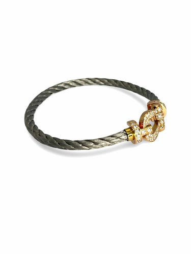 Bracelet Bracelet Fred Force 10 or rose et diamants Grand Modèle 58 Facettes