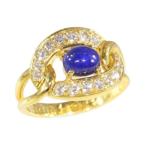 Bague 47 Bague de luxe vintage CARTIER avec saphir et diamants 58 Facettes 17342-0256