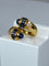 Bague 53 Bague toi et moi en Or jaune, saphirs et diamants 58 Facettes