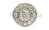 Bague 52 Bague ronde ancienne en platine et diamants 58 Facettes