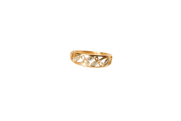 Bague 56 Bague 2 Ors Décor Filigrané Art Nouveau 58 Facettes 3642