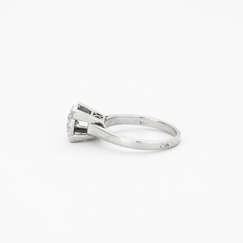 Bague 48 Bague platine et or gris avec diamant 58 Facettes GU58