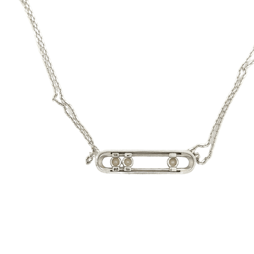 Collier MESSIKA - Collier Move Or blanc - Double Chaîne 58 Facettes 1.0000395/1