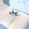 Bague 52 Bague fleur Saphirs et Diamants Or blanc 18 K 58 Facettes AA 1737