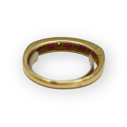 Bague Bague Art déco en or jaune 750/1000 et diamants rubis 58 Facettes 149065527