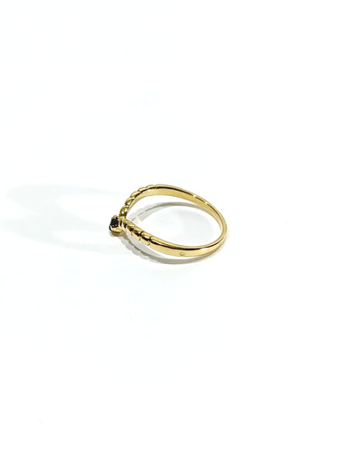 Bague 57.5 Bague or jaune et saphir 58 Facettes