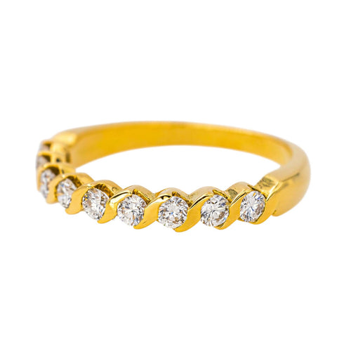 Bague 52 Bague Demi-alliance Or jaune Diamant 58 Facettes 4242529CN