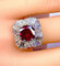 Bague 54 Bague en or blanc 18 carats, magnifique rubis 2,24 carats non chauffé et diamants 58 Facettes AB417