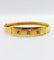 Bracelet Bracelet jonc antique or jaune décoré d'abeilles orné de rubis et de diamants taille roses (circa 1890) 58 Facettes A04772
