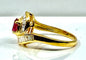 Bague Bague or jaune, rubis et 38 diamants baguettes 58 Facettes AB419