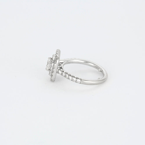 Bague 50 Bague de fiançailles or blanc diamants 58 Facettes