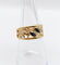 Bague 55 Bague bandeau art nouveau or 18k ornée de saphirs navette, de diamants et de décorations fleuries 58 Facettes A04687